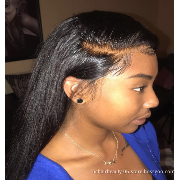 High Quality raw hair bone straight human hair blend extensions wig ,13X6 13X4 cuticle aligned virgin hair wigs for black women
